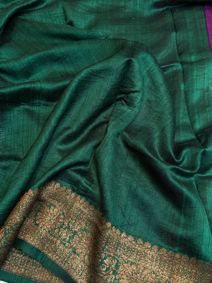 Purple Pure Raw Silk Handloom Banarasi Saree