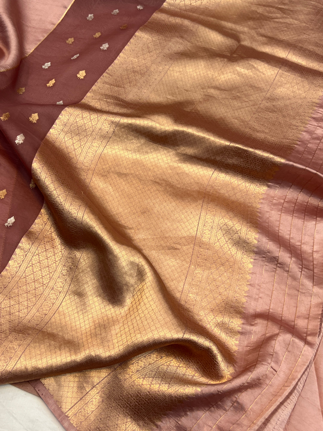 Onion Pink Pure Silk Handloom Banarasi Saree