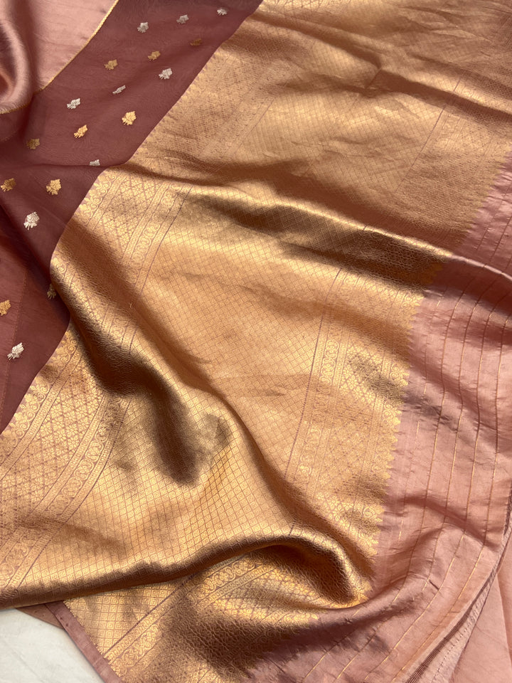 Onion Pink Pure Silk Handloom Banarasi Saree