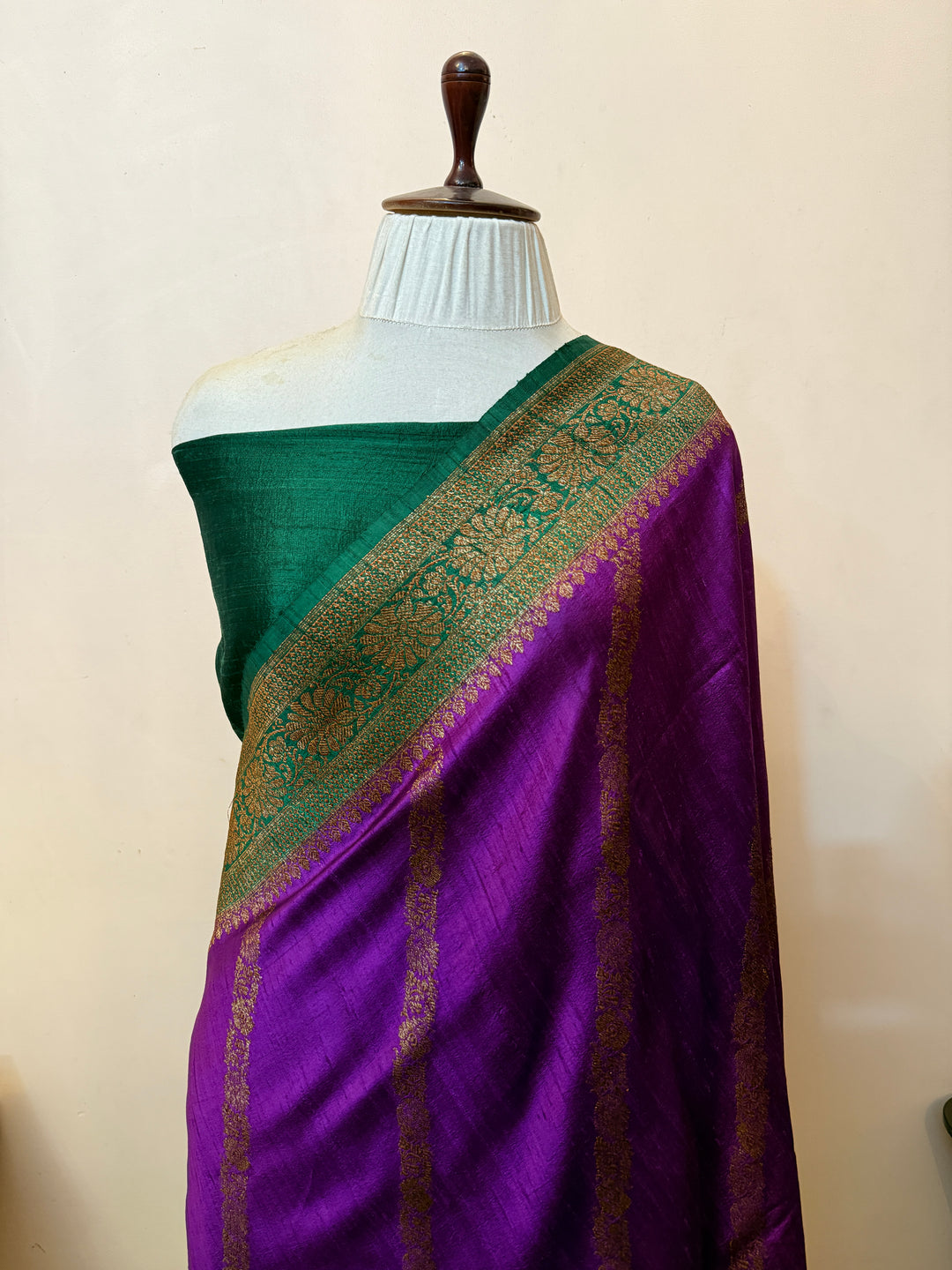 Purple Pure Raw Silk Handloom Banarasi Saree