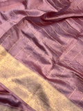 Pastel Pink Pure Banarasi Handloom Silk Saree - Aura Benaras