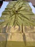 Mehendi Green Pure Banarasi Handloom Silk Saree