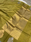 Mehendi Green Pure Banarasi Handloom Silk Saree