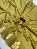 Mehendi Green Pure Banarasi Handloom Silk Saree