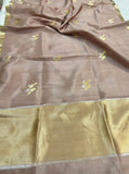 Mocha Pure Banarasi Handloom Silk Saree - Aura Benaras