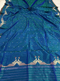 Rama Green Banarasi Handloom Katan Silk Saree - Aura Benaras
