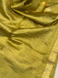 Mehendi Green Pure Banarasi Handloom Silk Saree