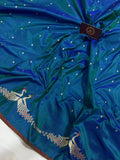 Rama Green Banarasi Handloom Katan Silk Saree - Aura Benaras