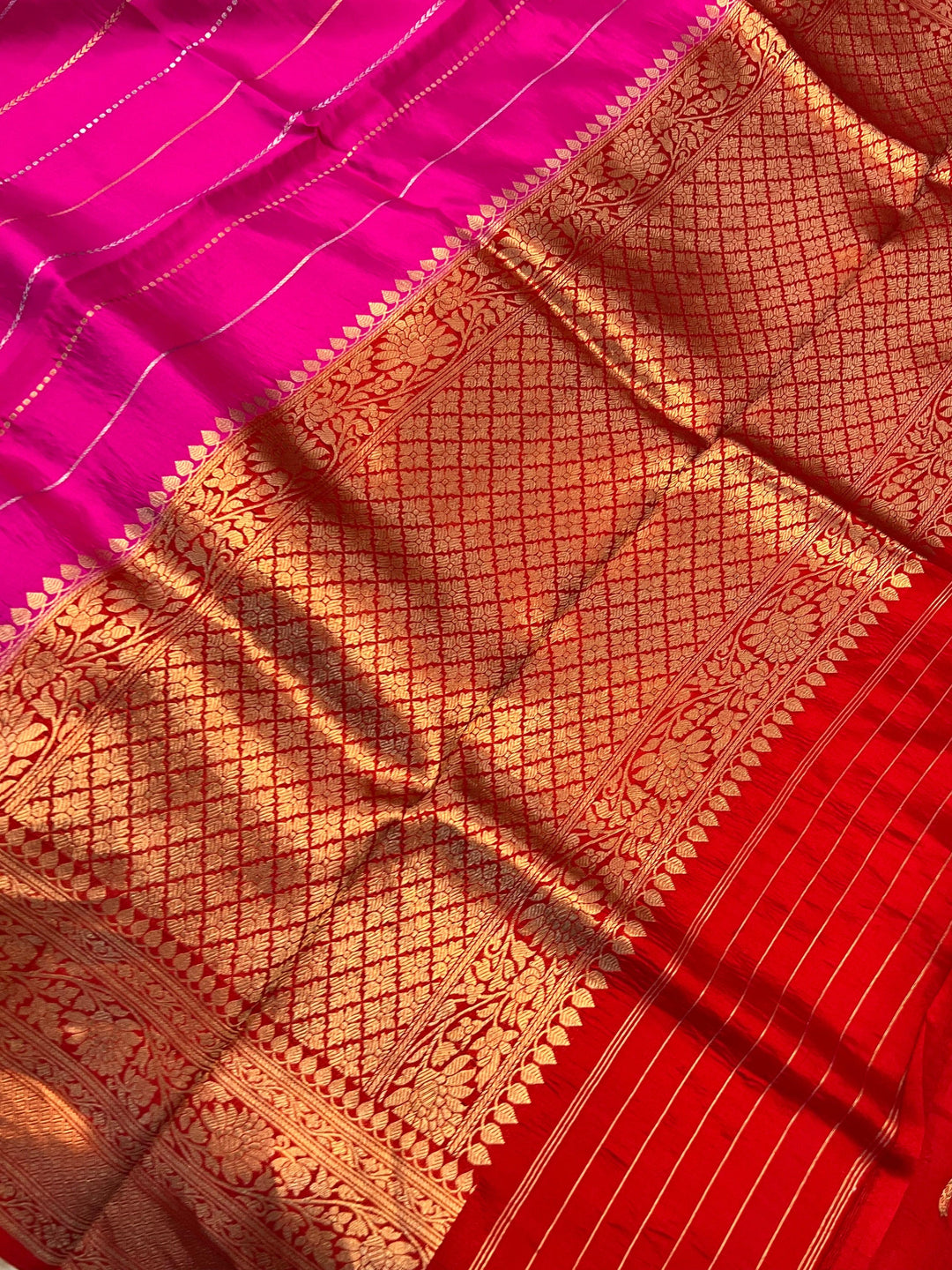 Rani Pink Pure Banarasi Handloom Silk Saree - Aura Benaras