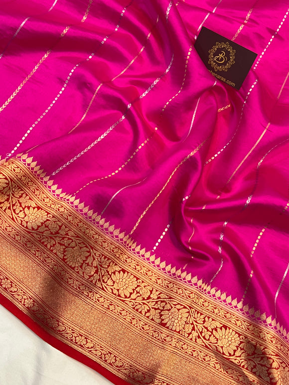 Rani Pink Pure Banarasi Handloom Silk Saree - Aura Benaras