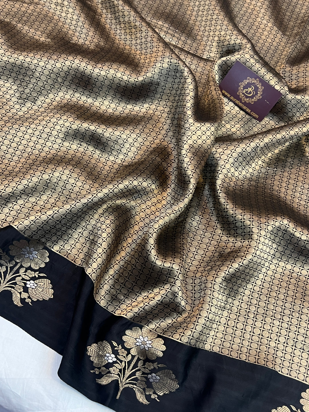 Black Pure Banarasi Handloom Silk Saree