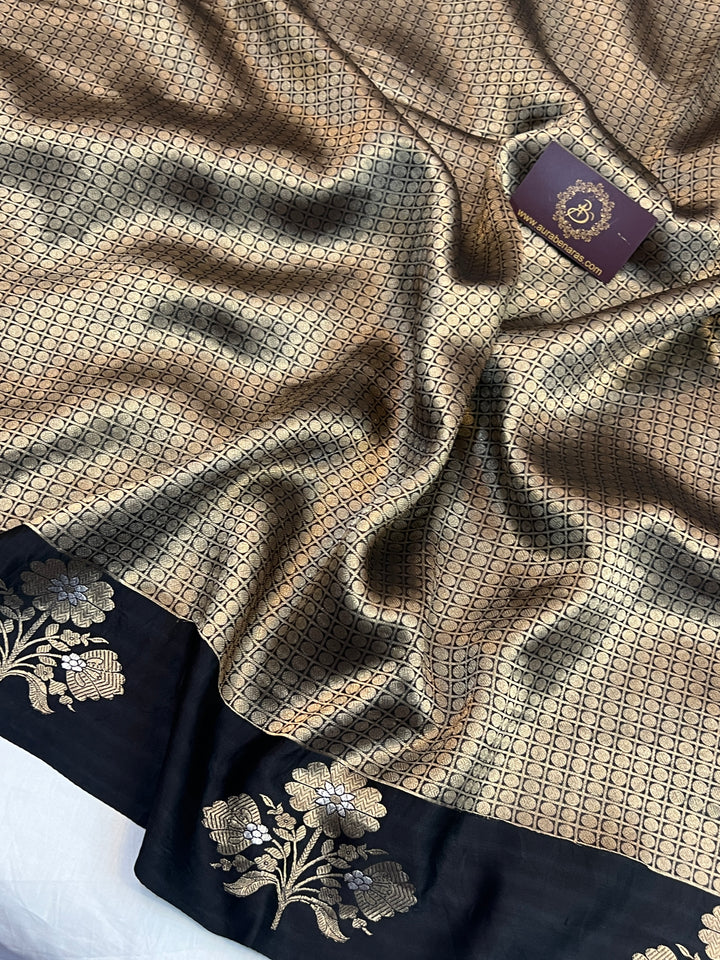 Black Pure Banarasi Handloom Silk Saree