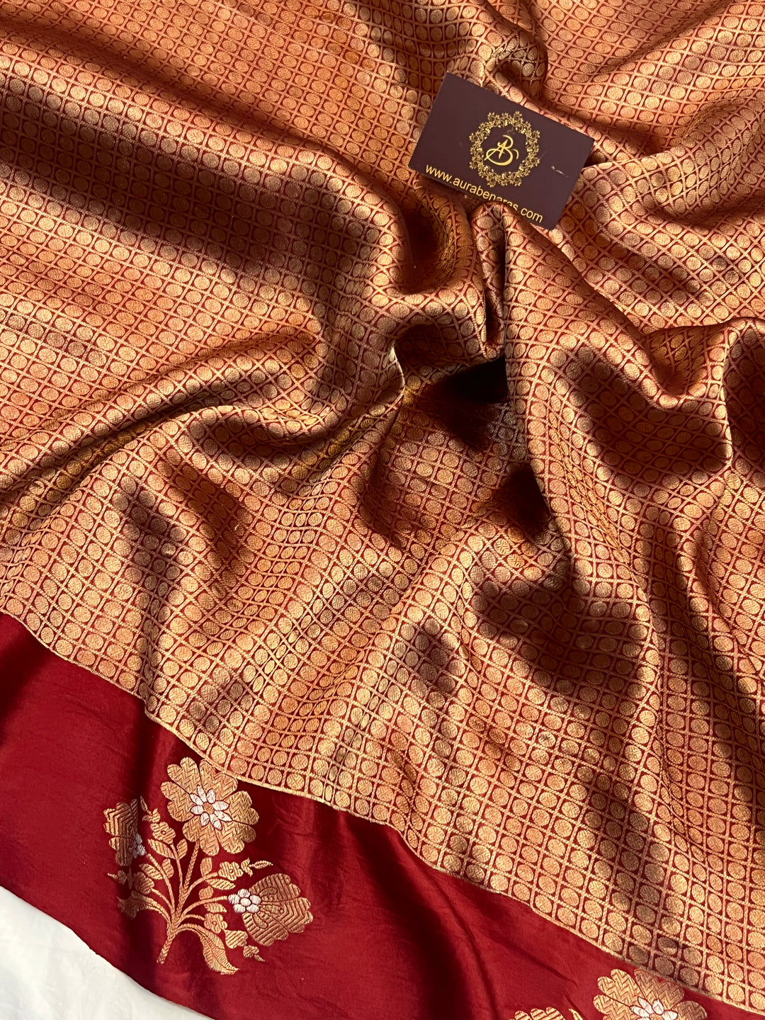 Maroon Pure Banarasi Handloom Silk Saree