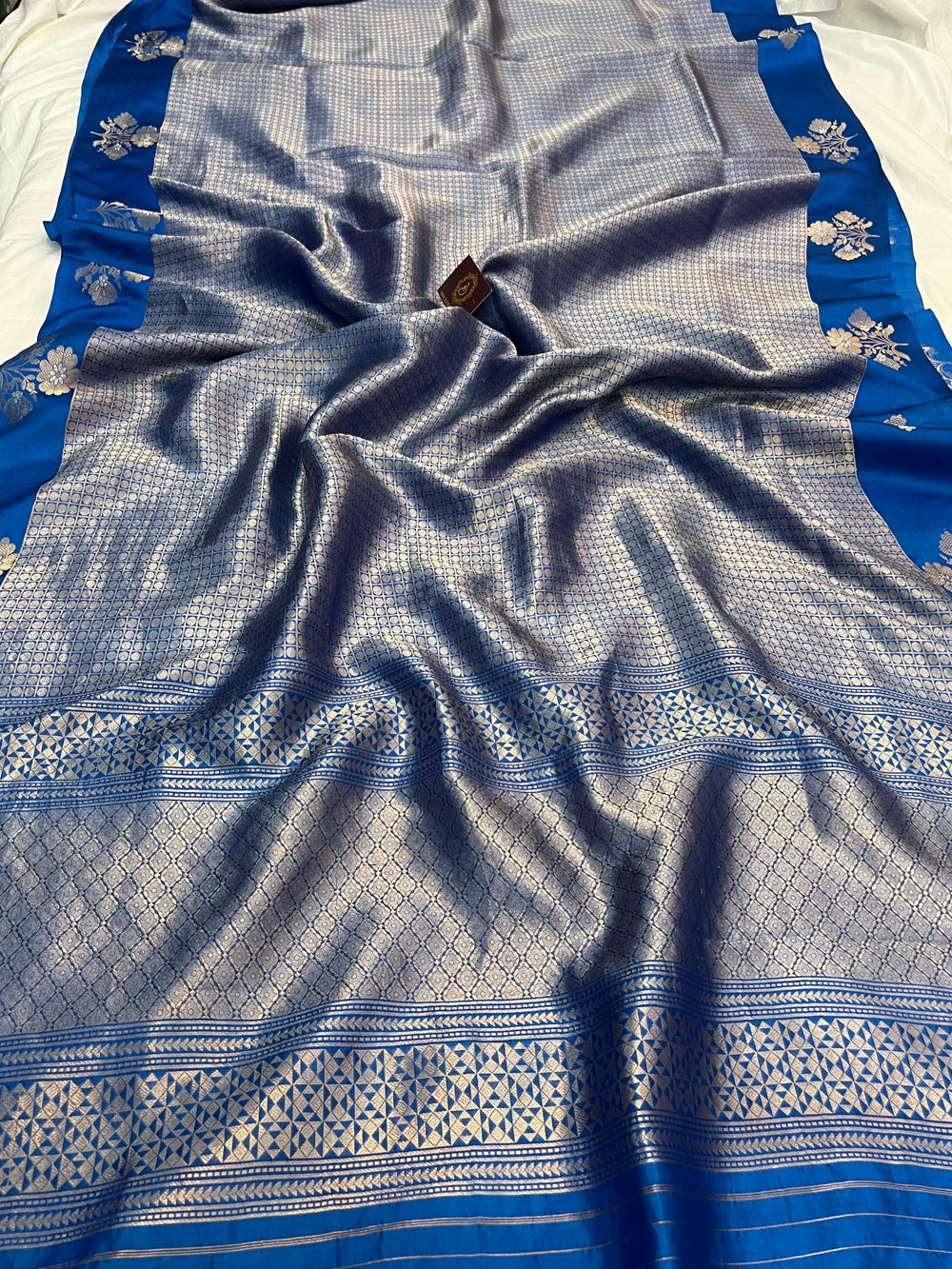 Blue Pure Banarasi Handloom Silk Saree