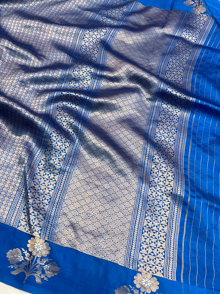 Blue Pure Banarasi Handloom Silk Saree