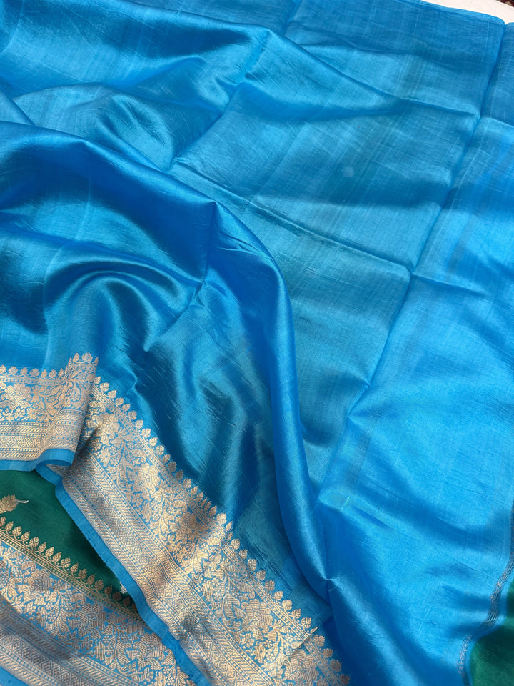 Bottle Green Pure Silk Handloom Banarasi Saree