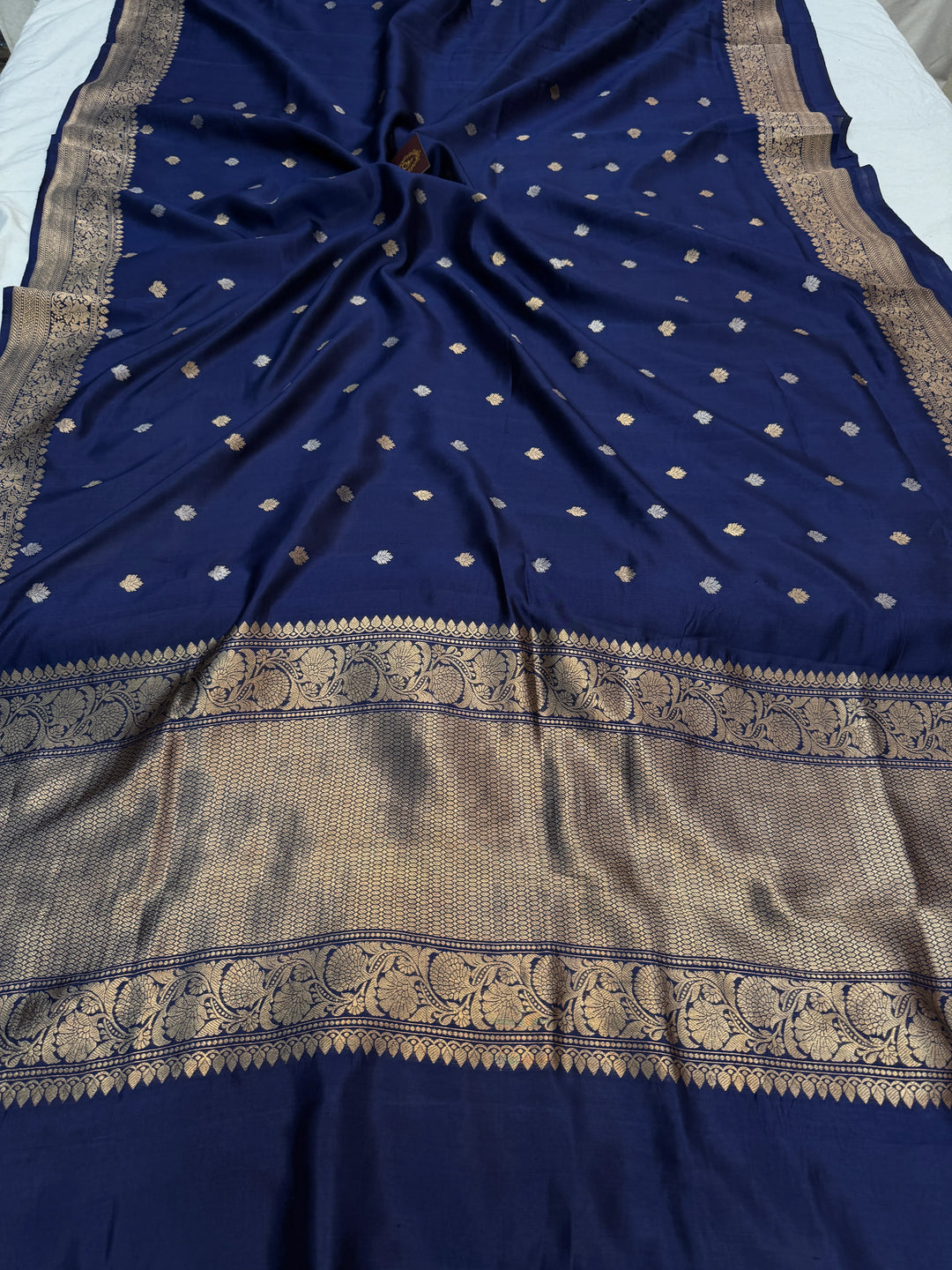 Navy Pure Silk Handloom Banarasi Saree