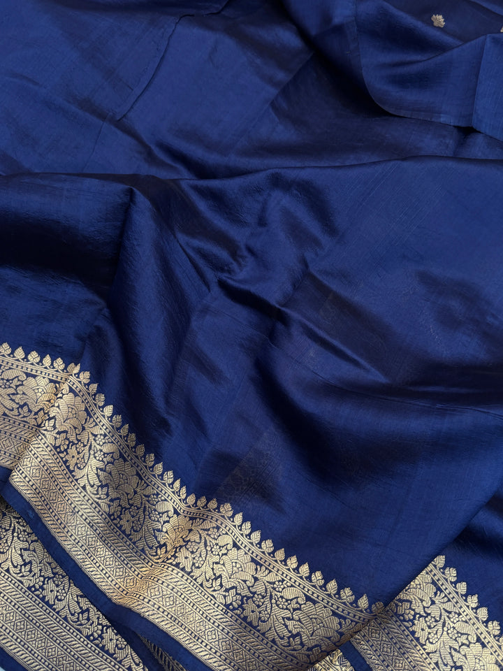 Navy Pure Silk Handloom Banarasi Saree
