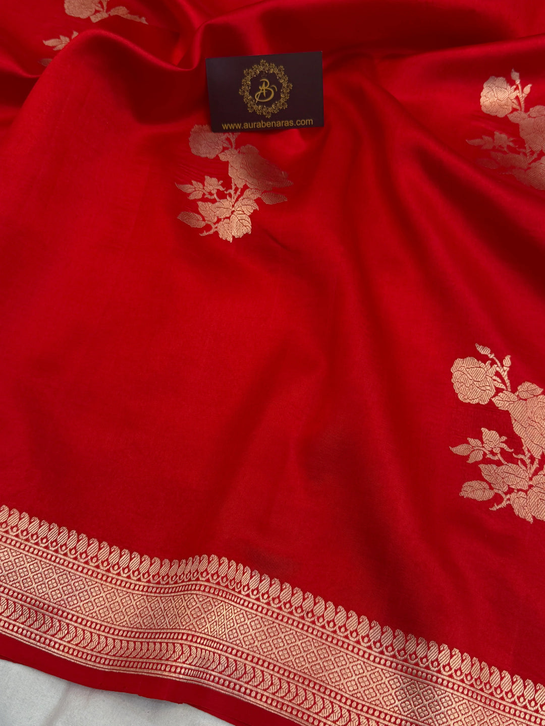 Red Pure Silk Handloom Banarasi Saree