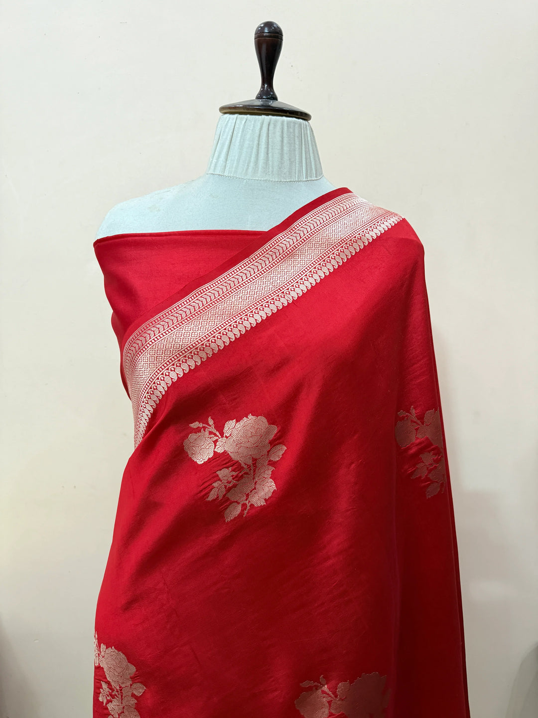 Red Pure Silk Handloom Banarasi Saree