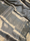 Grey Pure Banarasi Handloom Silk Saree - Aura Benaras