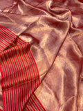 Red Pure Banarasi Handloom Silk Saree - Aura Benaras