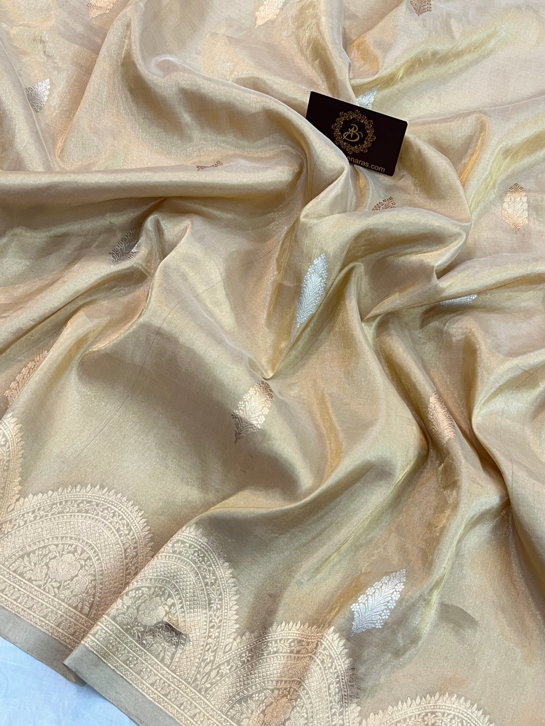 Golden Pure Tissue Silk Handloom Banarasi Saree