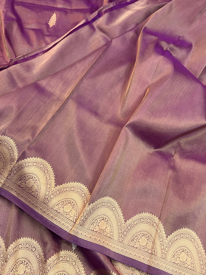 Magenta Purple Pure Tissue Silk Handloom Banarasi Saree