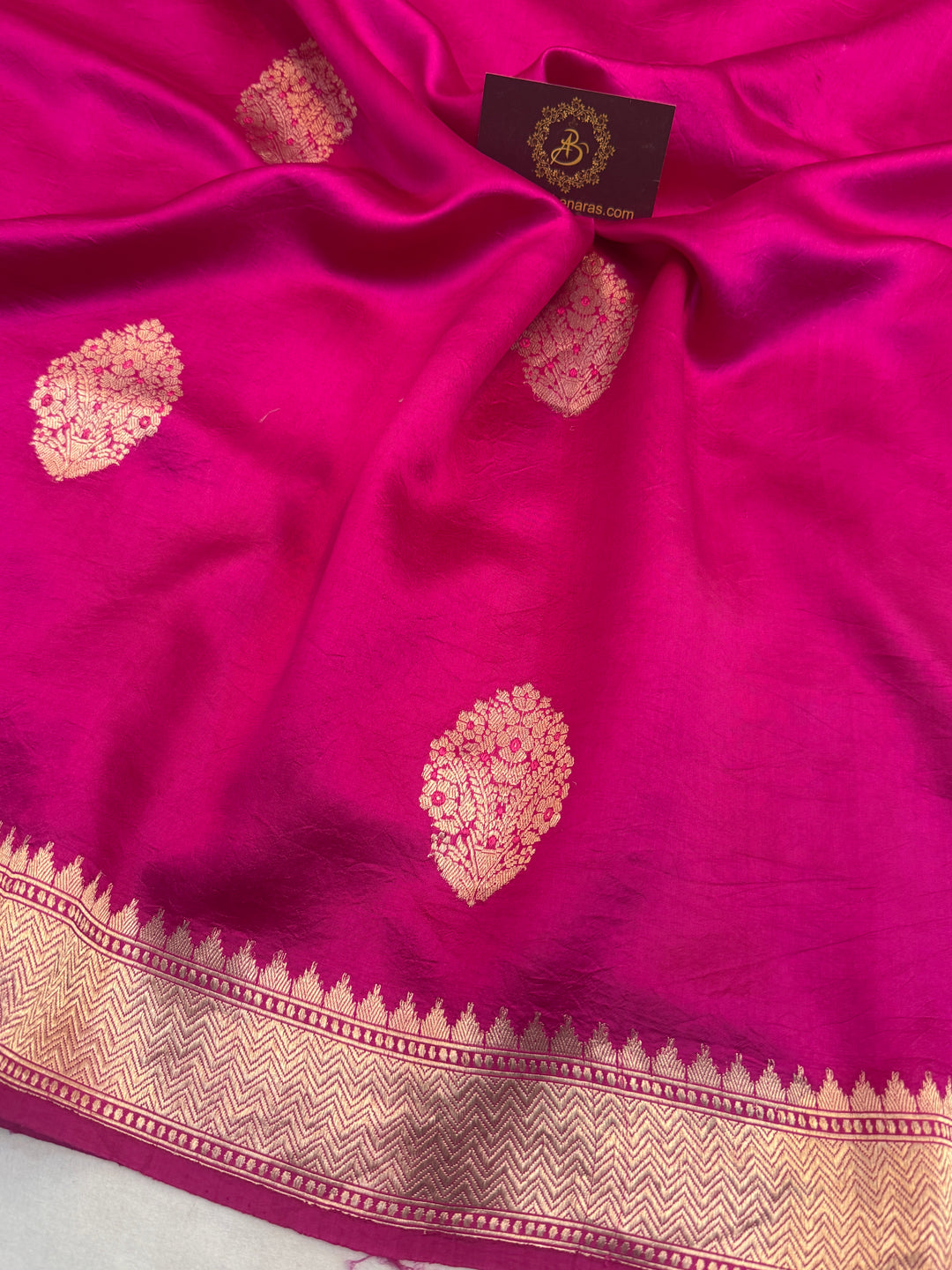 Rani Pink Pure Banarasi Handloom Silk Saree