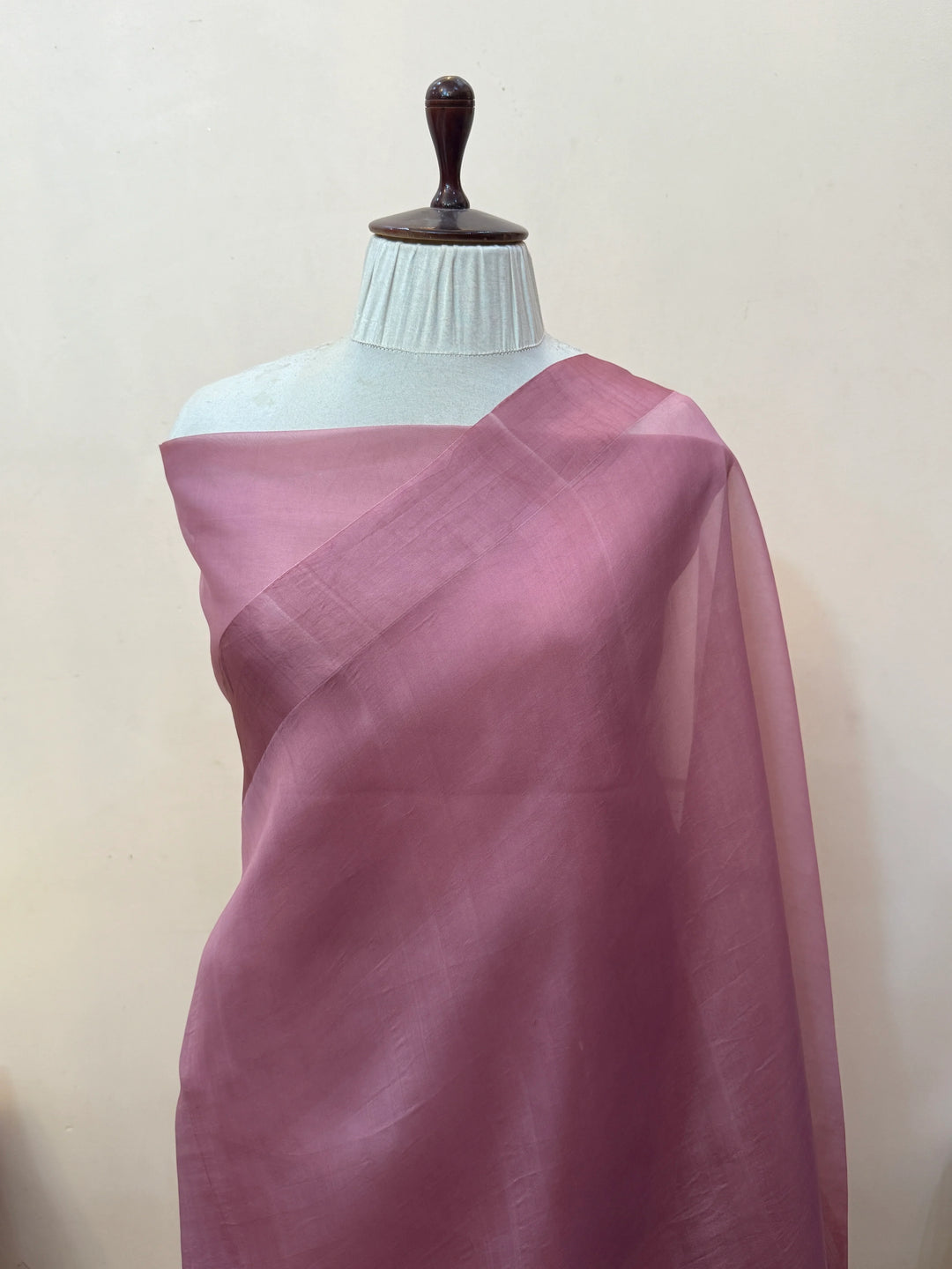 Onion Pink Pure Kora Silk Handloom Banarasi Saree