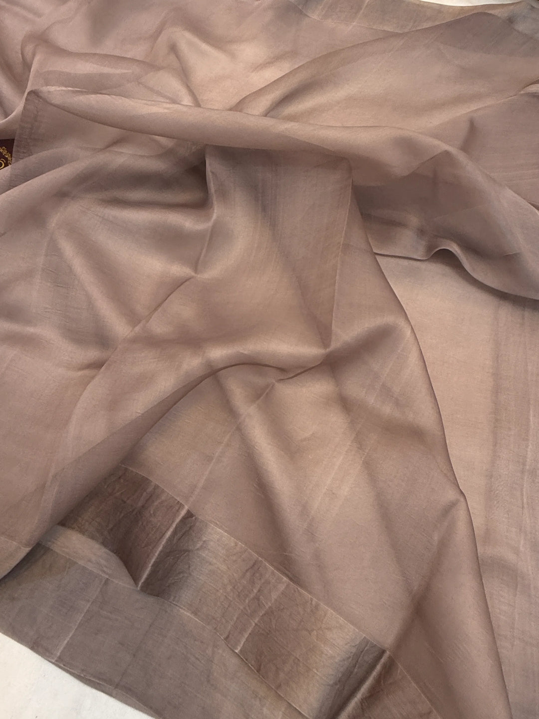 Grey Pure Kora Silk Handloom Banarasi Saree
