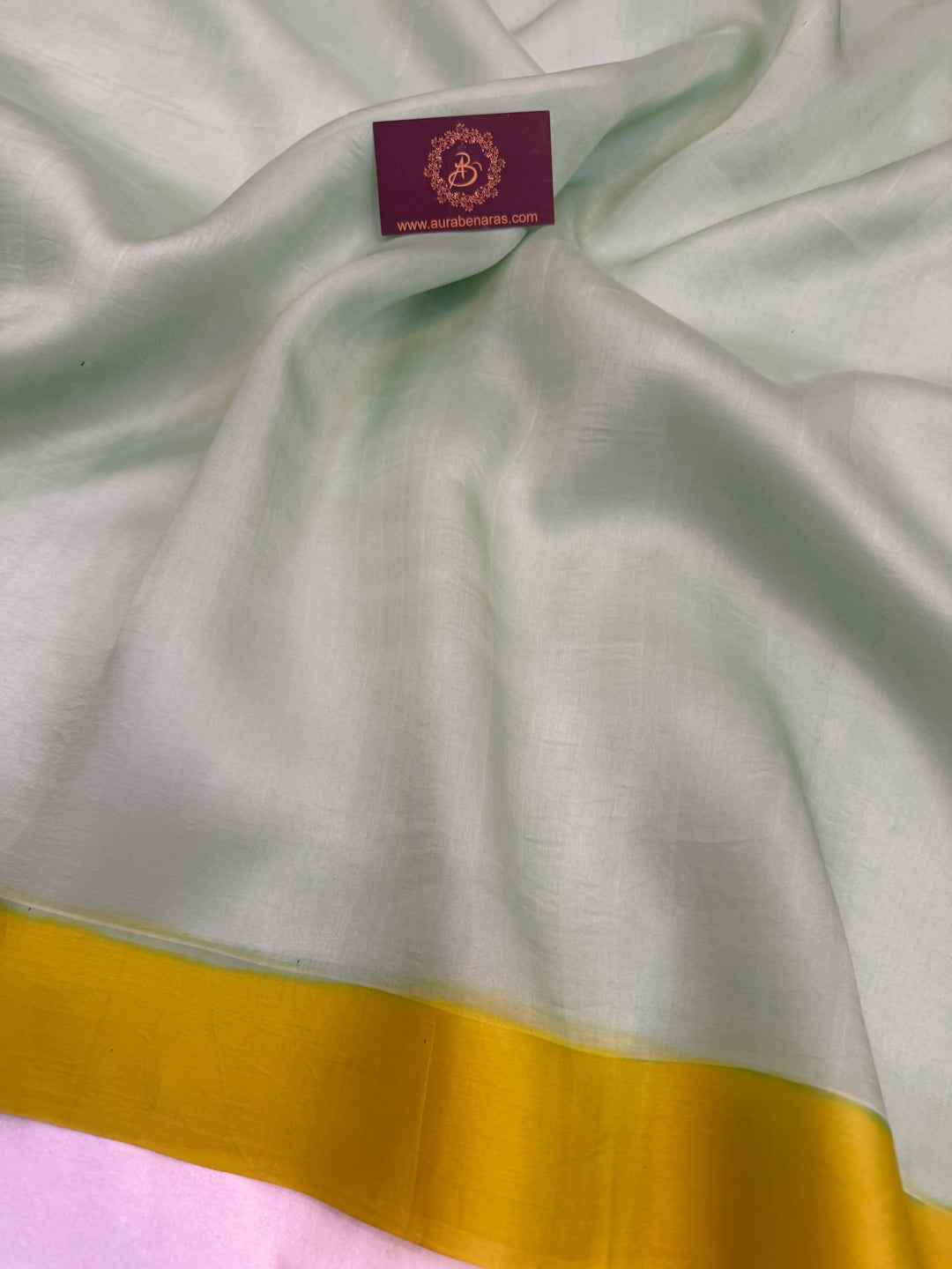 Sea Green Pure Kora Silk Handloom Banarasi Saree