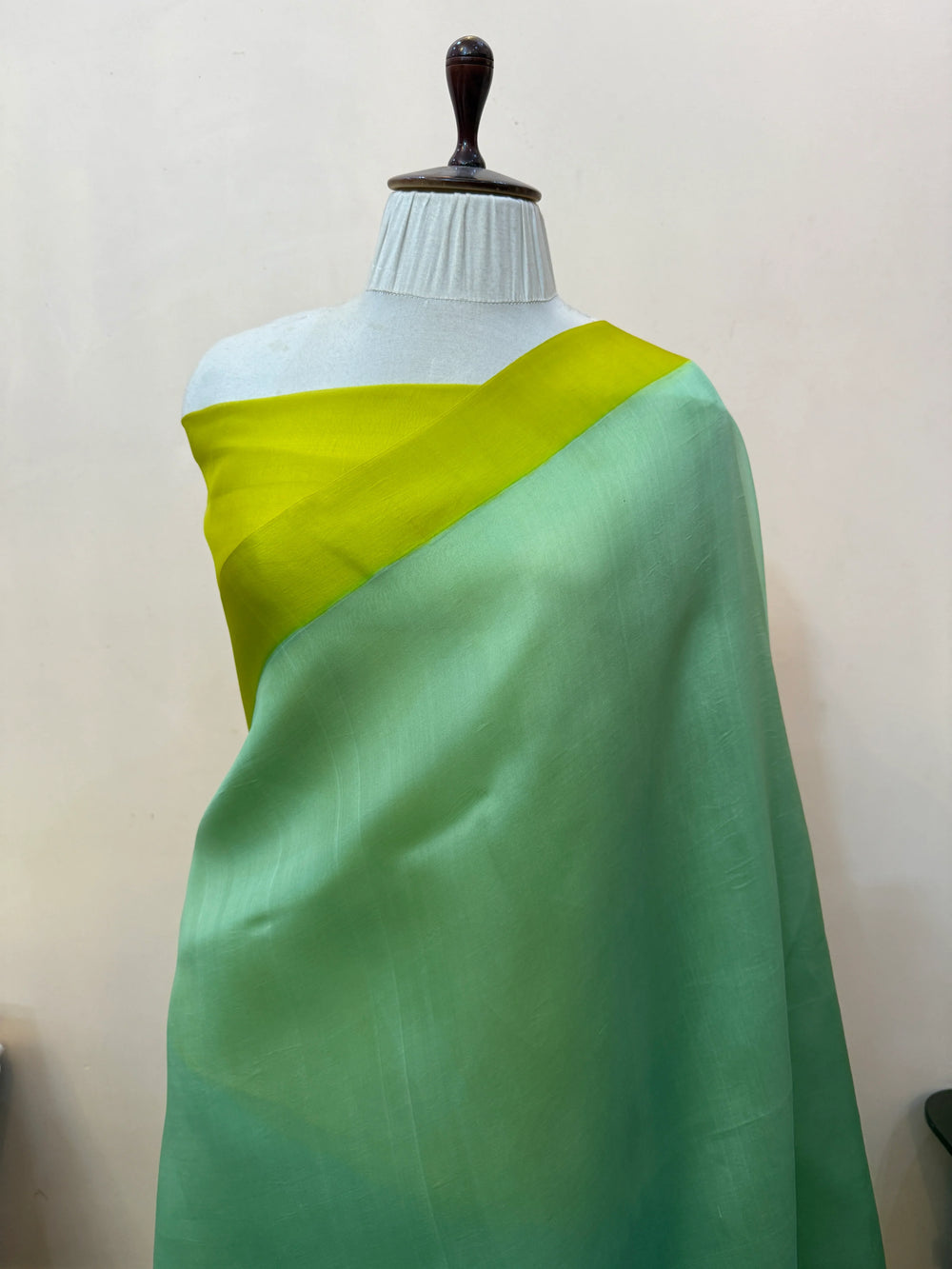 Sea Green Pure Kora Silk Handloom Banarasi Saree