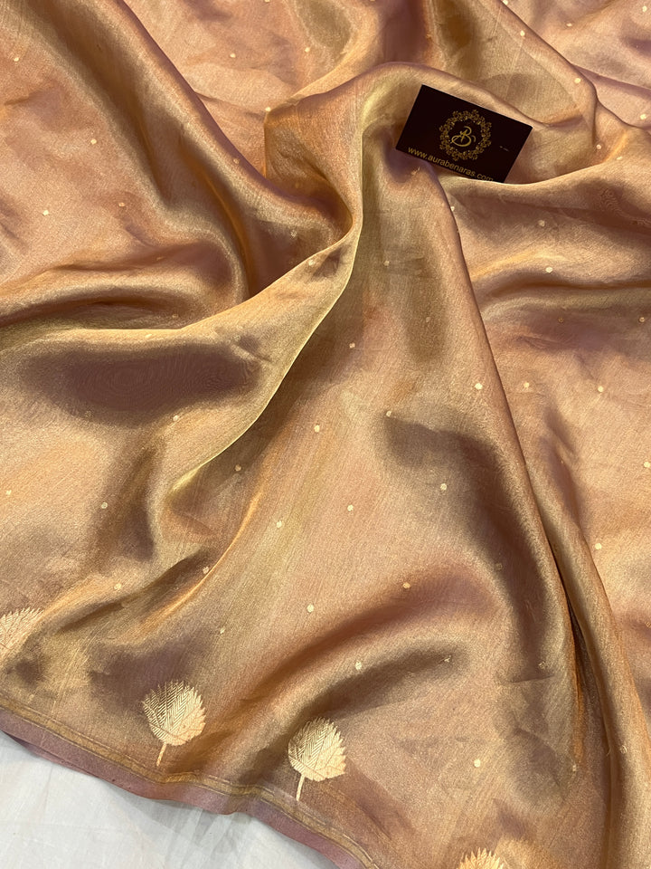 Mauve Pure Tissue Silk Banarasi Handloom Saree