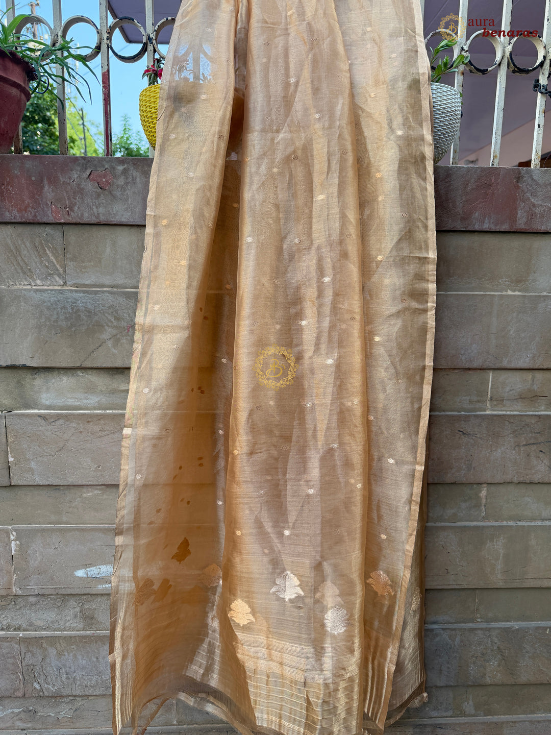 Rose Pink Kora Silk Banarasi Dupatta with Kadhwa Zari Work
