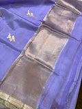 Lavender Pure Banarasi Handloom Silk Saree - Aura Benaras