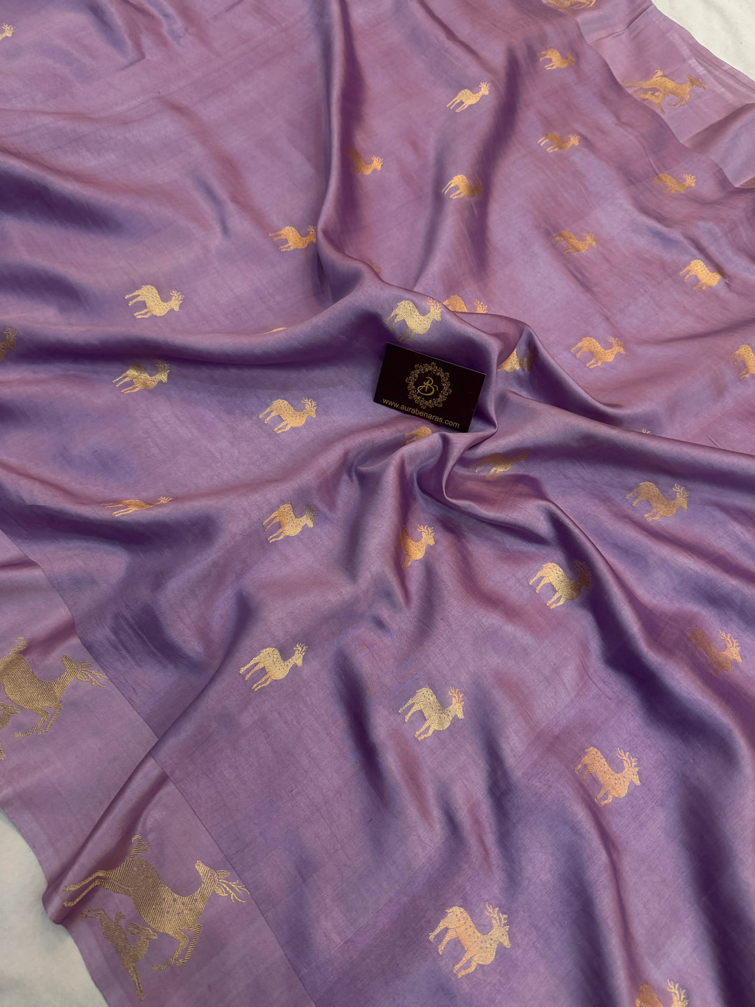 Lavender Pure Silk Handloom Banarasi Saree
