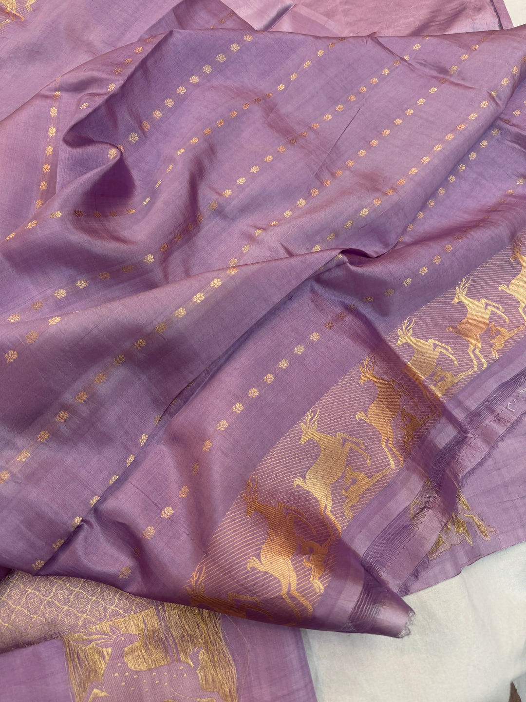 Lavender Pure Silk Handloom Banarasi Saree