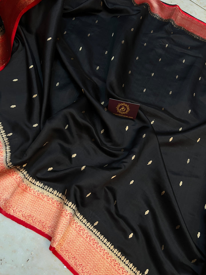 Black Pure Silk Handloom Banarasi Saree