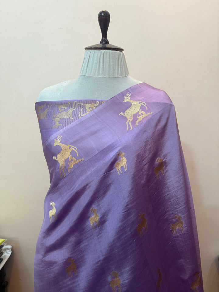 Lavender Pure Silk Handloom Banarasi Saree