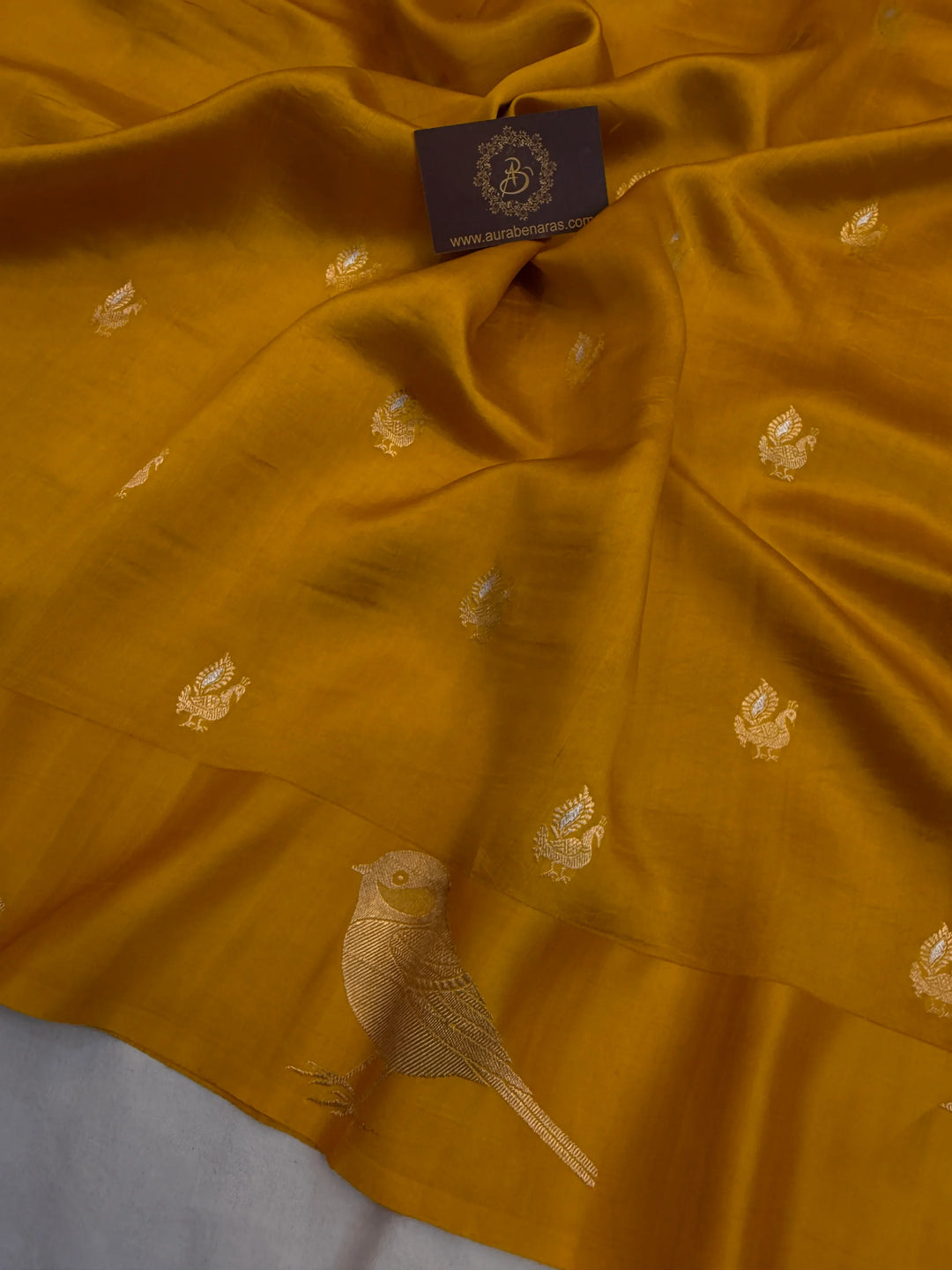 Mustard Yellow Pure Silk Handloom Banarasi Saree