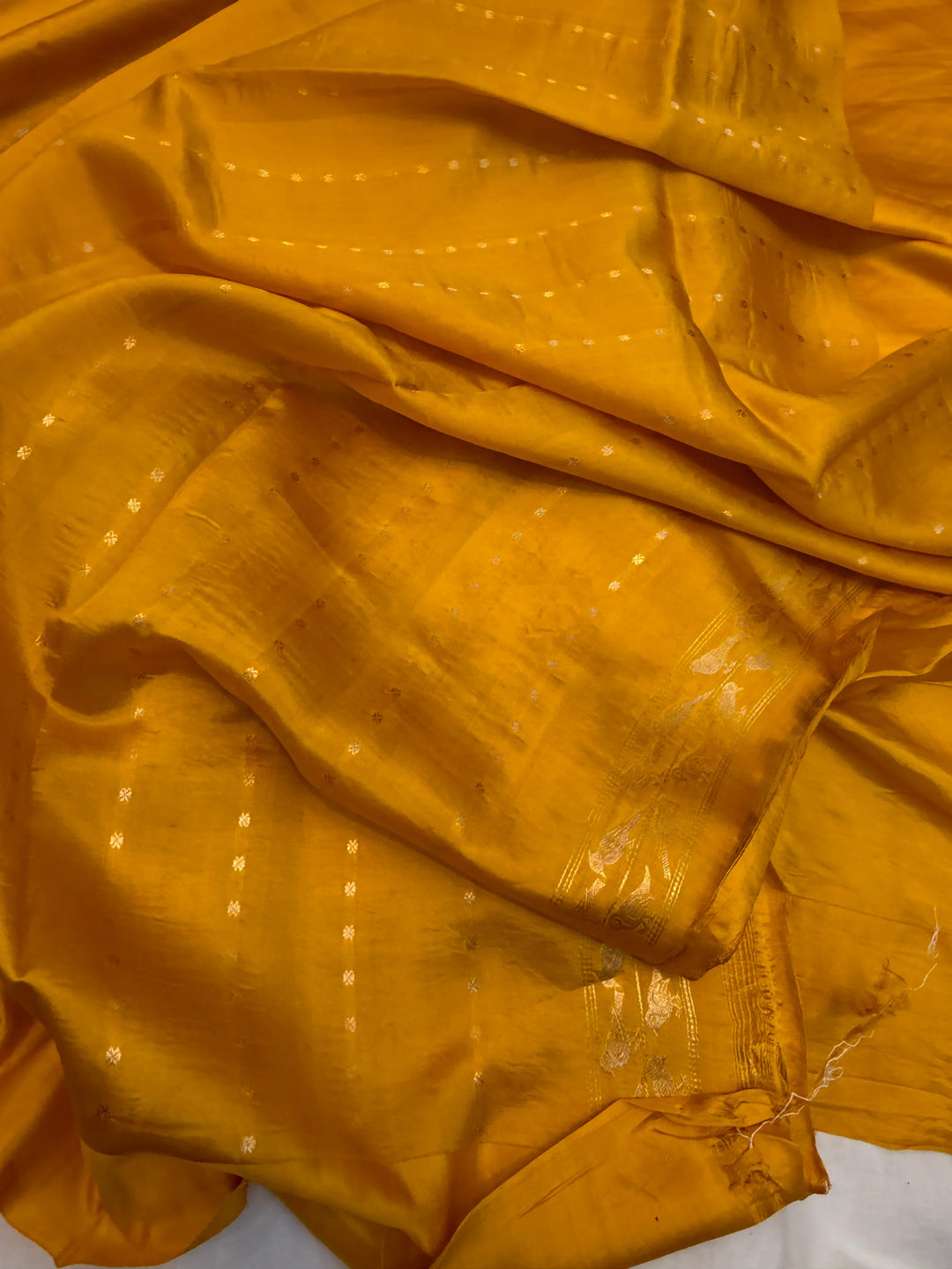 Mustard Yellow Pure Silk Handloom Banarasi Saree