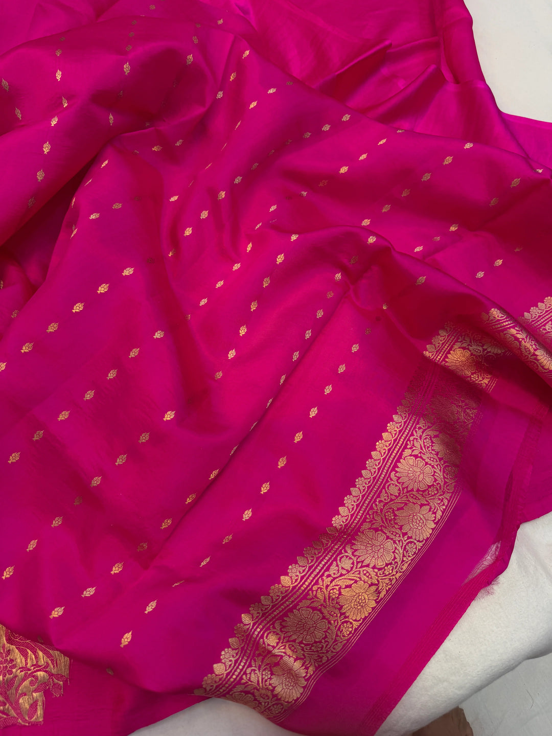 Orange Pure Silk Handloom Banarasi Saree