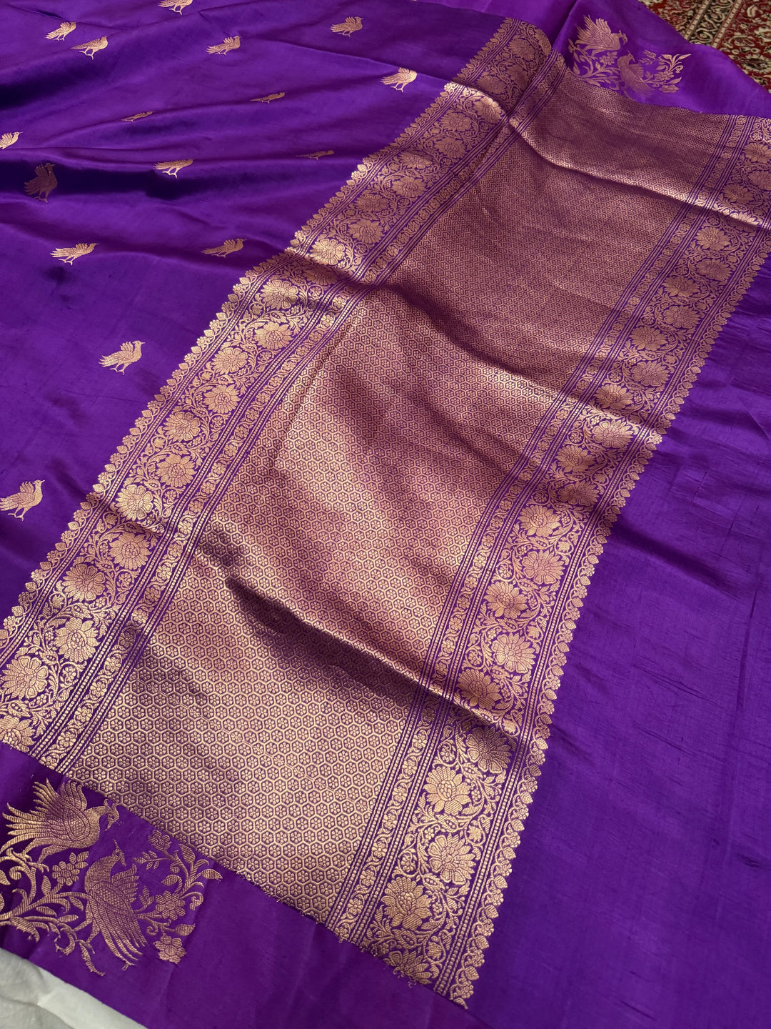 Purple Pure Silk Handloom Banarasi Saree