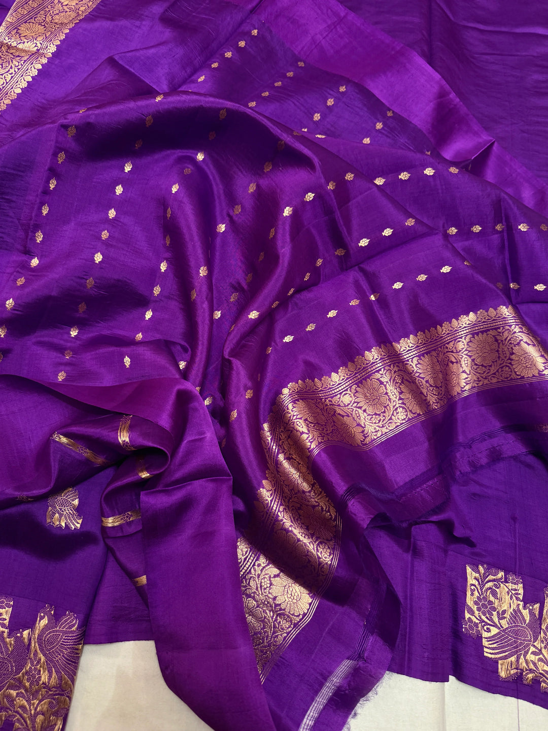 Purple Pure Silk Handloom Banarasi Saree