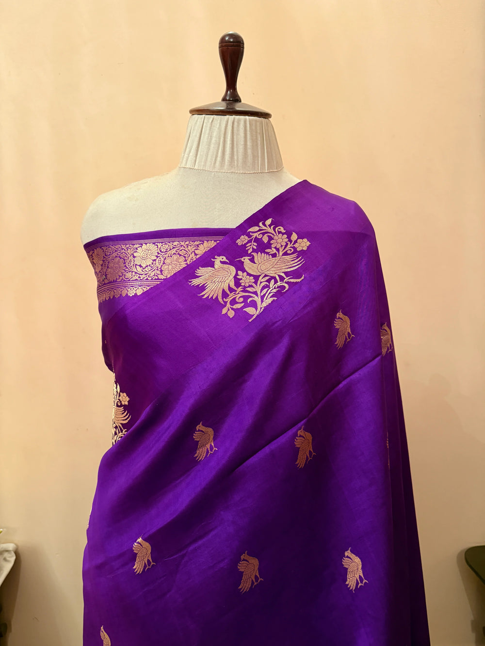 Purple Pure Silk Handloom Banarasi Saree