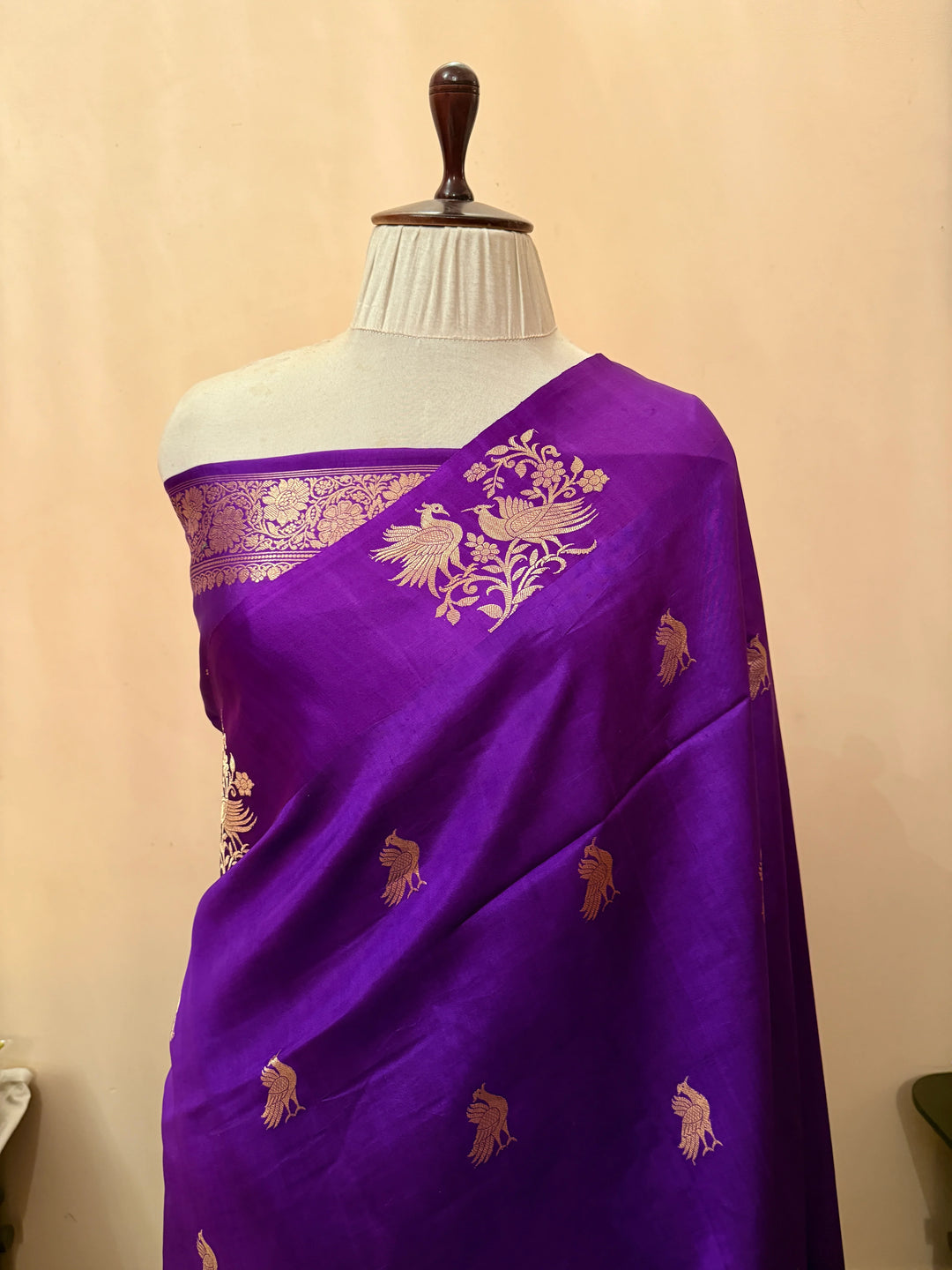 Purple Pure Silk Handloom Banarasi Saree