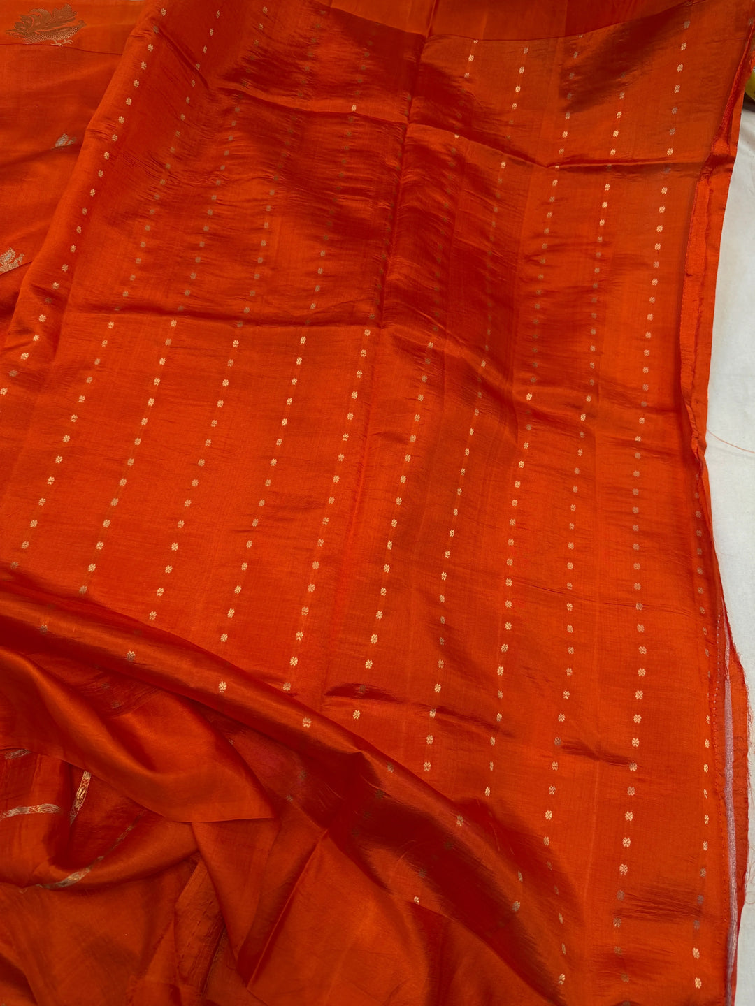 Orange Pure Silk Handloom Banarasi Saree