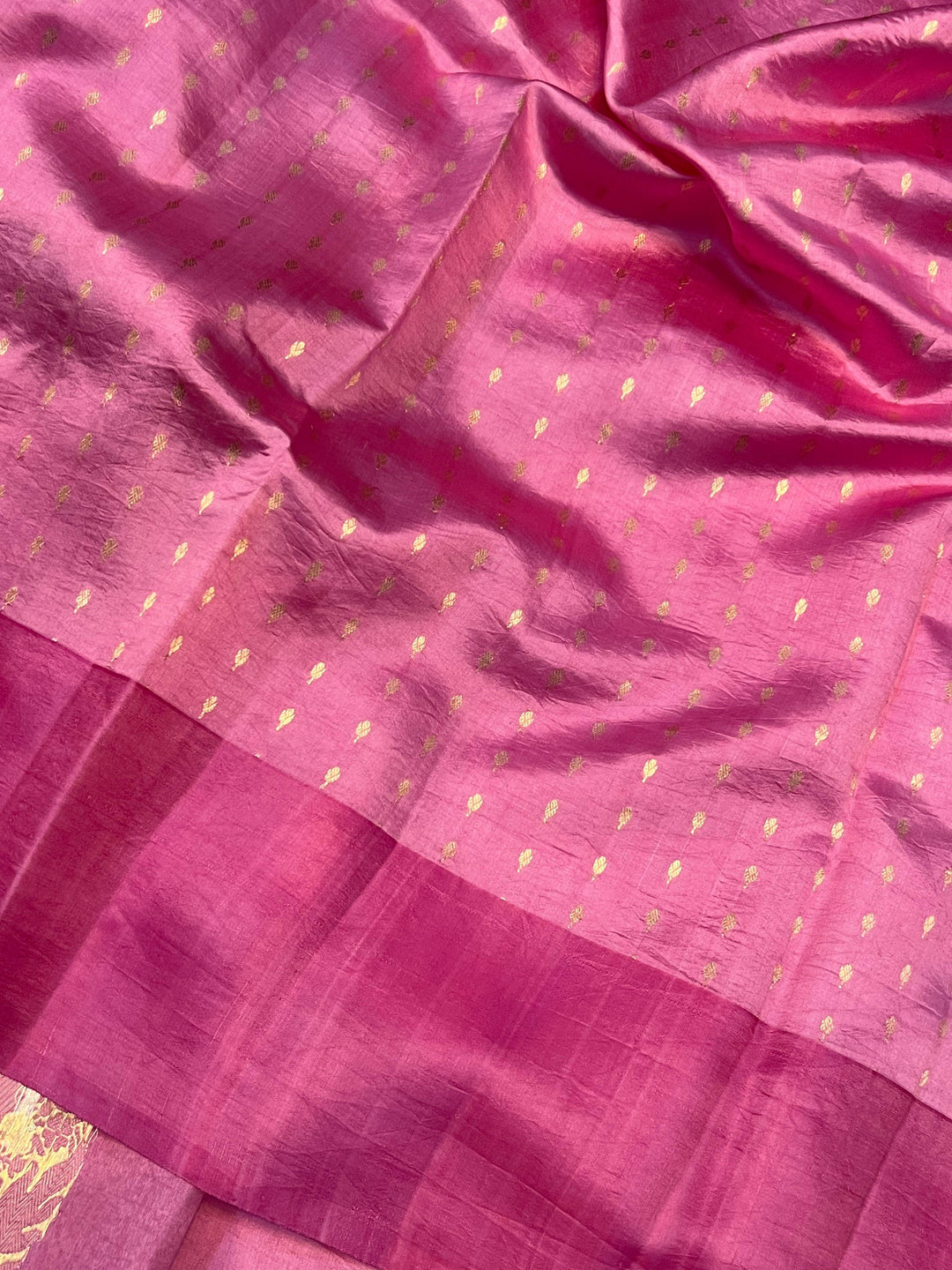 Pink Pure Banarasi Handloom Silk Saree - Aura Benaras