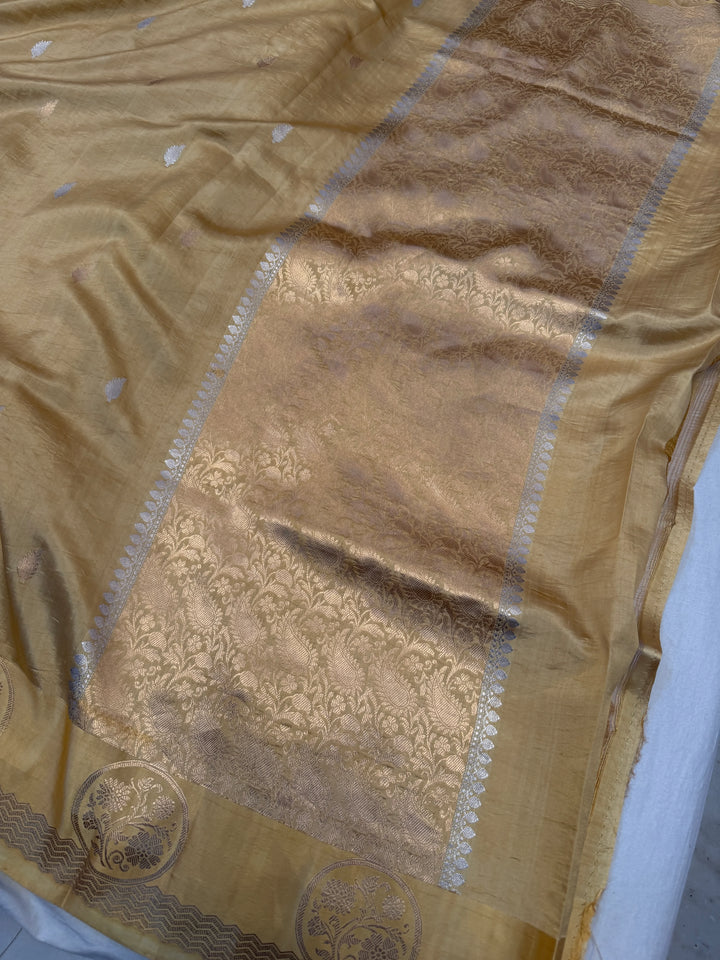 Golden Pure Silk Handloom Banarasi Saree